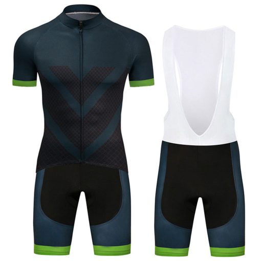Cool Navy Black and green Cycling uniforms 3