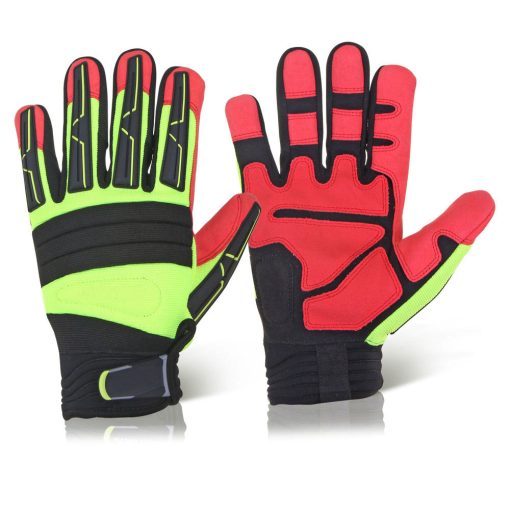 Mechanic Gloves - Smart Fit with durable synthetic leather palm , Thumb crotch support • Embossed nylon neoprene wrist • Stretchable spandex back hand fabric 5