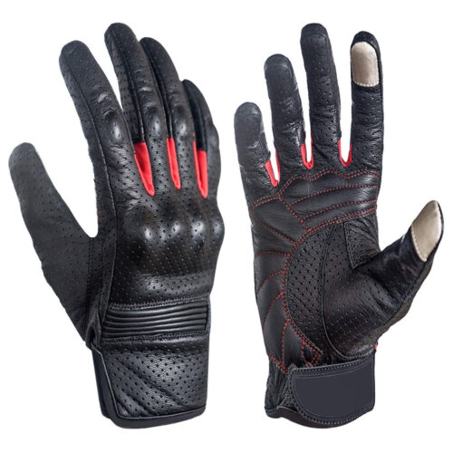 Double-layered padded leather Motorcycle gloves
