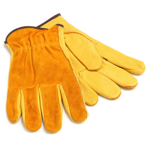 Safety Work Gloves  Soft and comfortable, tough leather prevent slippery wear-resisting, suitable for handling, gardening, cycling driving protection, welding, flame-cutting, gardening, mechanical operation work, etc.  - Prevent burns, cuts, mechanical operation of gloves.
