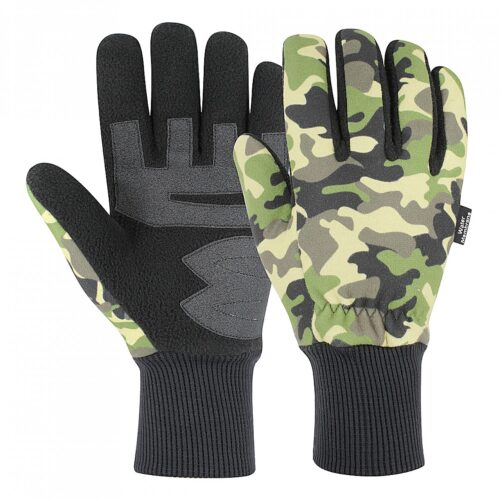 Winter gloves - Camo Fleece Glove With Synthetic Leather Palm
