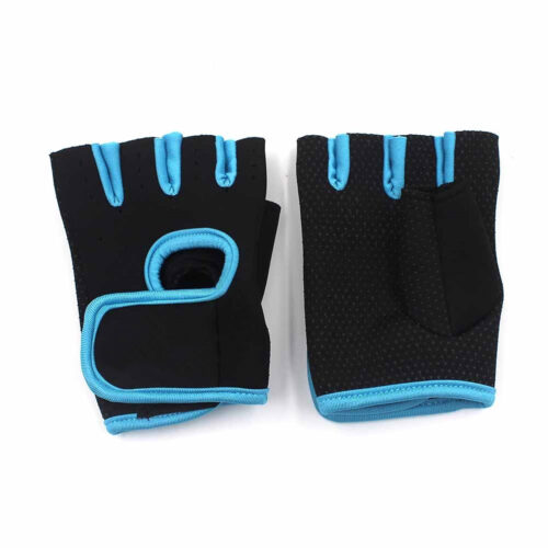 Weight Lifting Gloves micro buttons to prevent Slippage.  Light/Thin Microfibre with Lycra to allow your palms to breathe.  Easy slip-on/slip-off stretch design.  Sticky Buckle to fasten unto your palm.