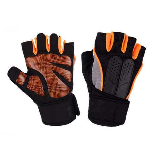 Gym Gloves Wrist Weights Fitness Men Gloves Half Finger Breathable Anti-skid Silica