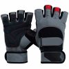 Full-grain Cowhide Leather Weight Lifting Gloves Quick-Ez hook & loop Velcro 1