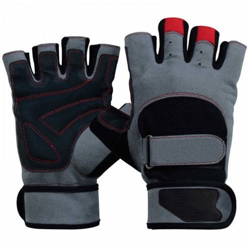 Full-grain Cowhide Leather Weight Lifting Gloves Quick-Ez hook & loop Velcro 5