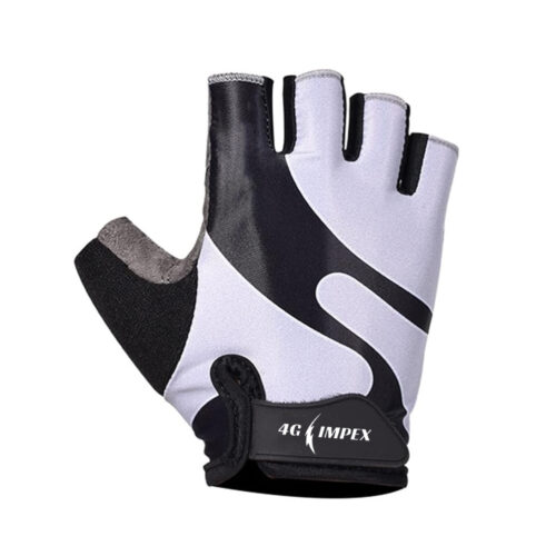 White & Black Half Finger MTB Road Bicycle Gloves for Men and Women