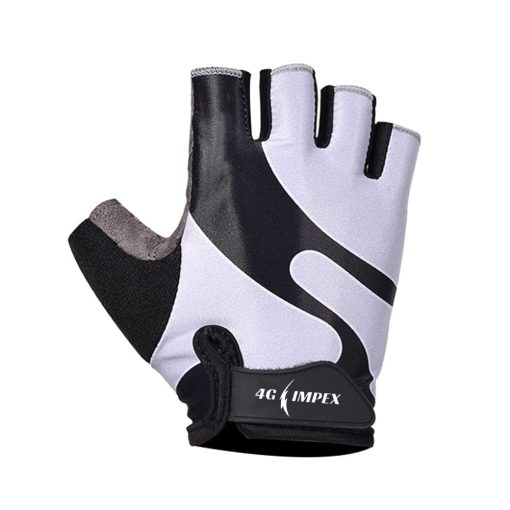 White & Black Half Finger MTB Road Bicycle Gloves for Men and Women 5